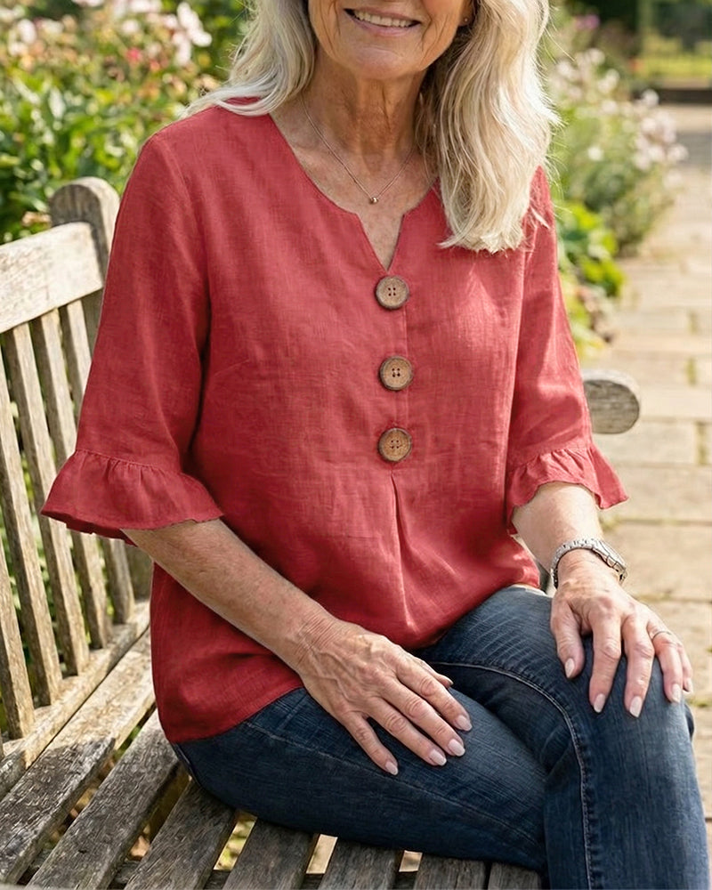 Grace | Cotton Linen Button-Up Shirt