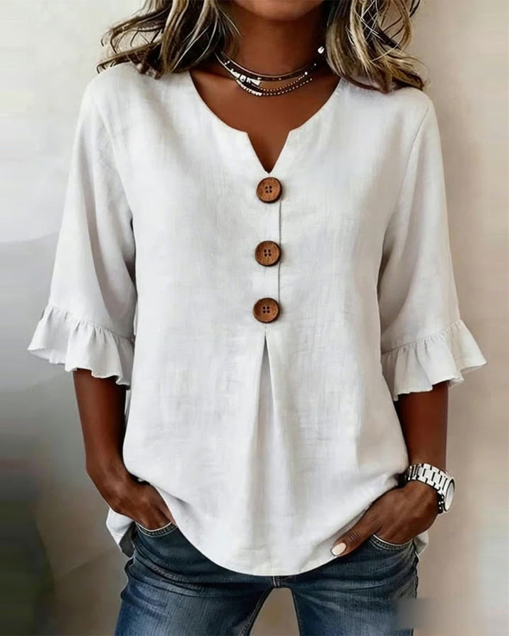 Grace | Cotton Linen Button-Up Shirt