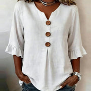 Grace | Cotton Linen Button-Up Shirt