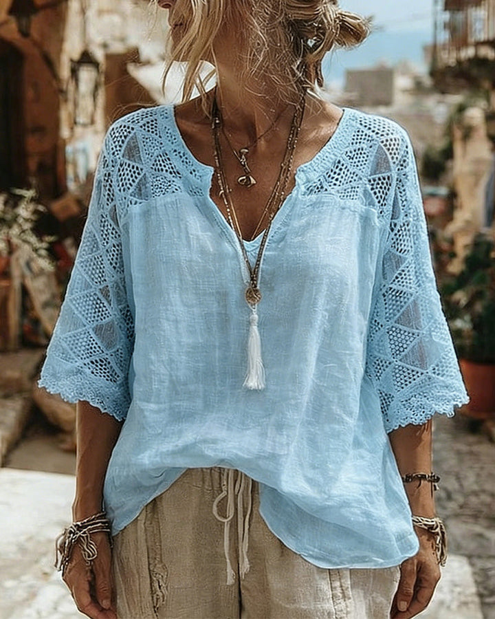 Avery | V-Neck Panel Blouse