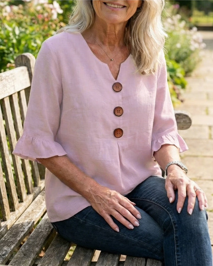 Grace | Cotton Linen Button-Up Shirt