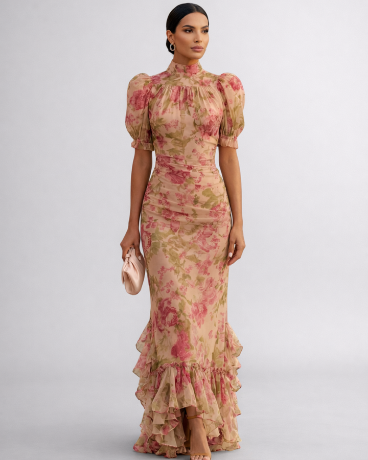 Rosario | Floral Chiffon Midi Dress