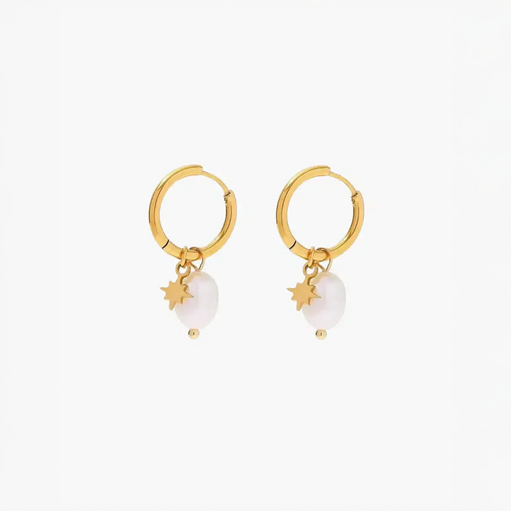 Palméra | Earrings with Star and Freshwater Pearls