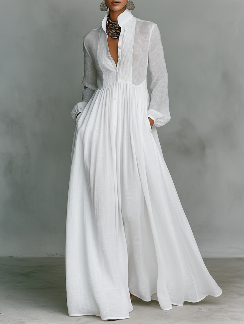 Serena | Fluid Button Maxi Dress