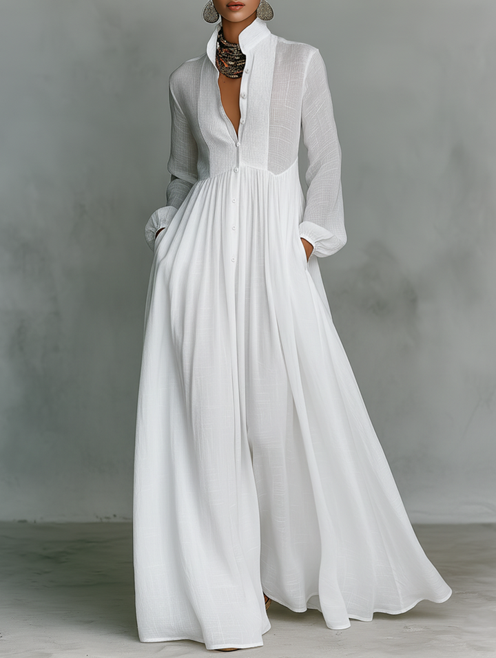 Serena | Fluid Button Maxi Dress