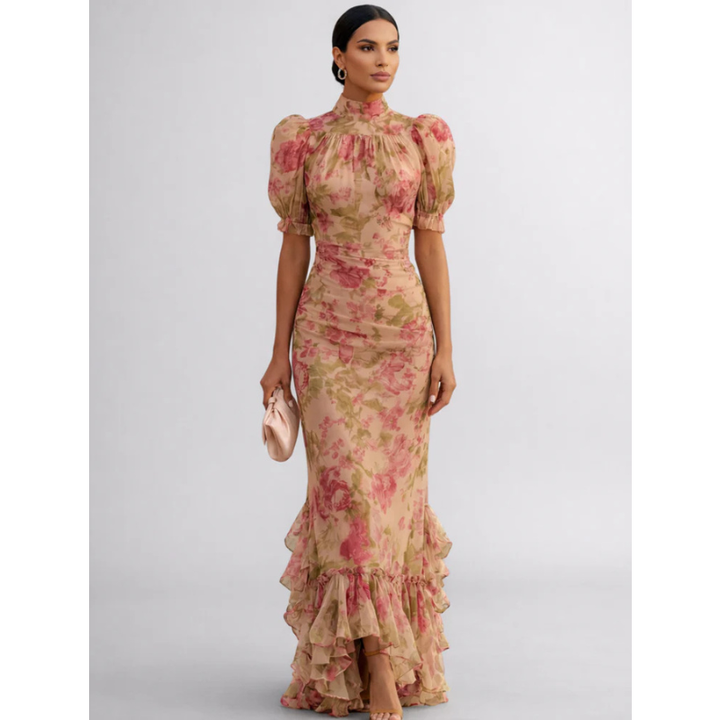 Rosario | Floral Chiffon Midi Dress