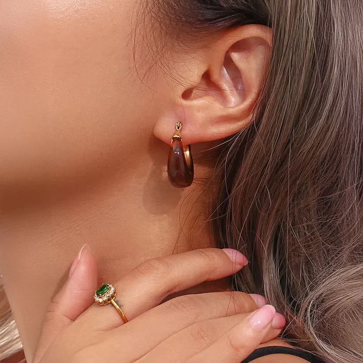 Daliara | Bordeaux Earrings with Bold Design