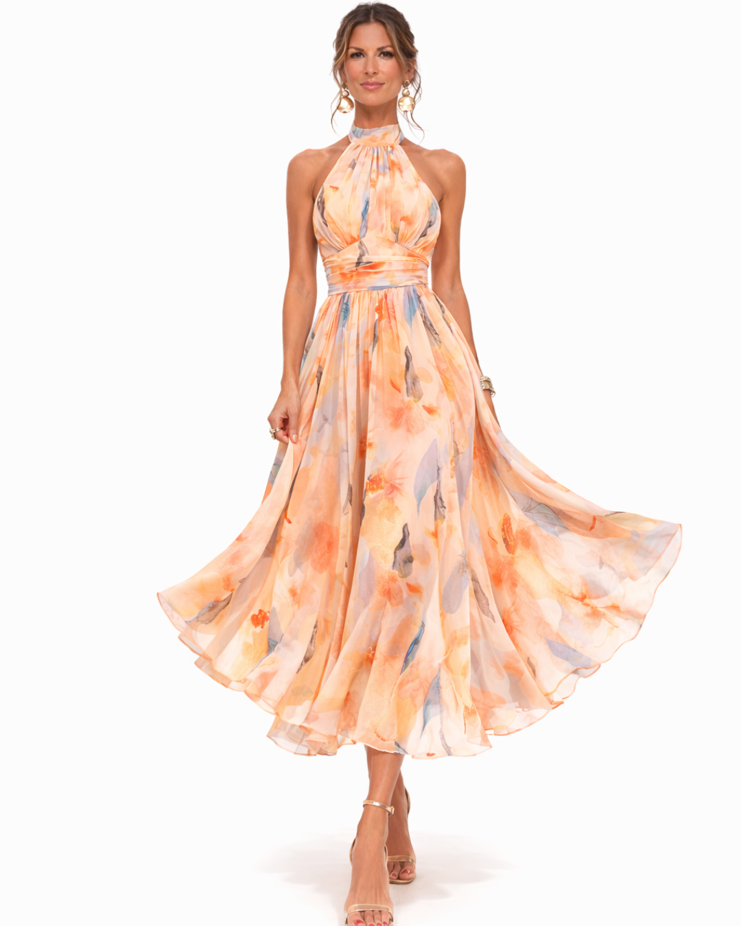 Avery | Halter Neck Midi Dress