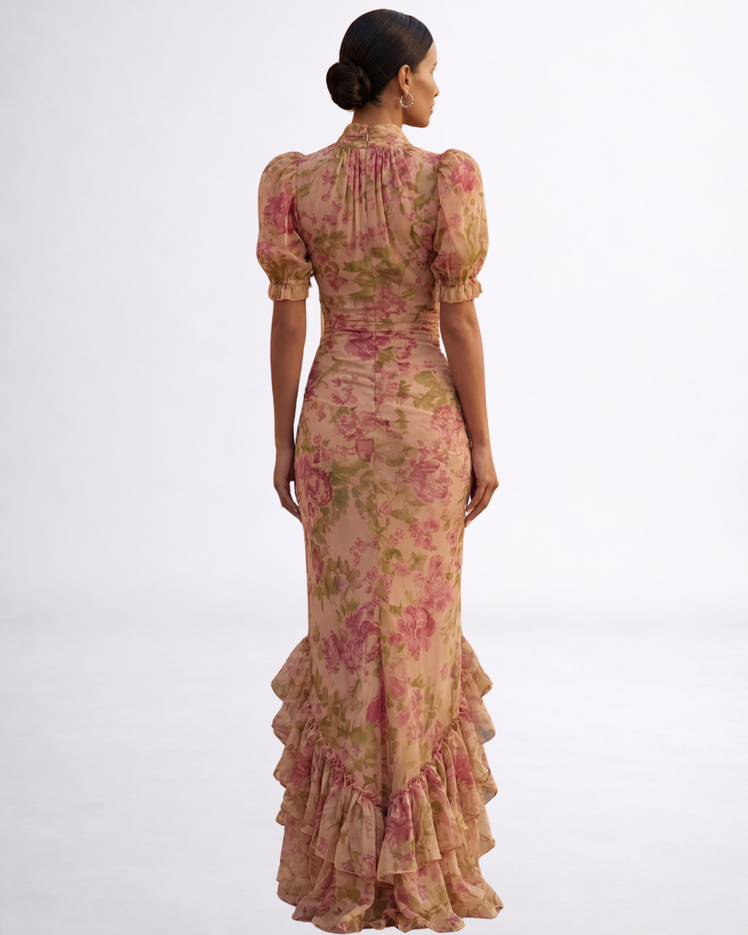 Rosario | Floral Chiffon Midi Dress