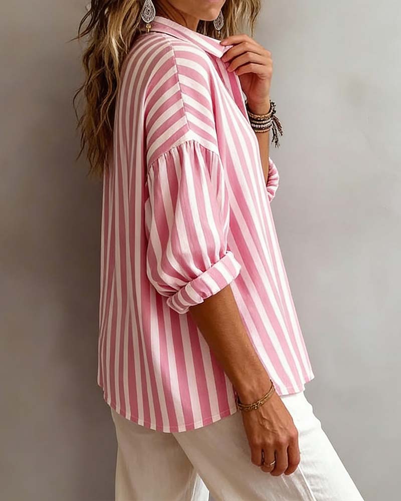 Grace | Striped Collared Shirt