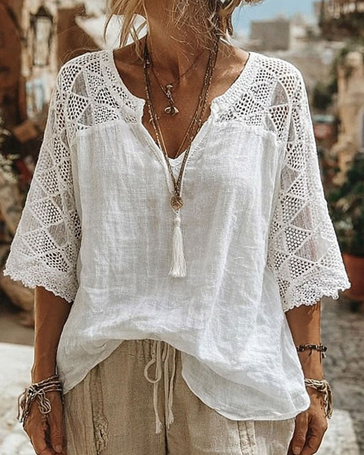 Avery | V-Neck Panel Blouse