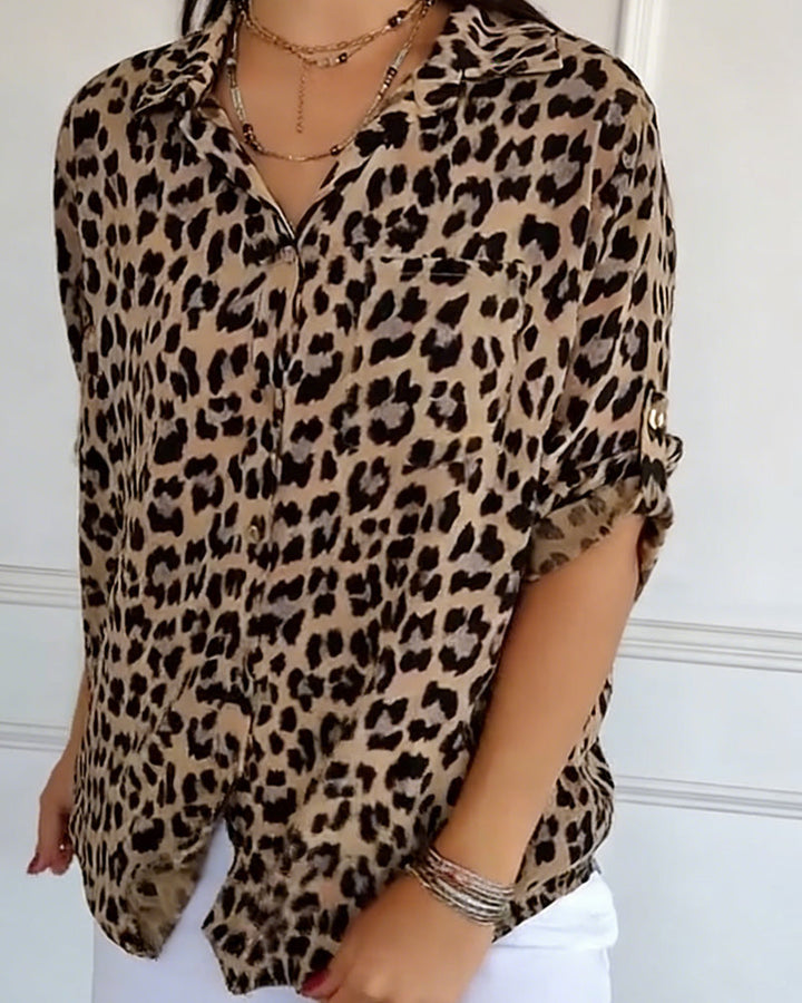 Avery | Leopard Print Button-Up Shirt
