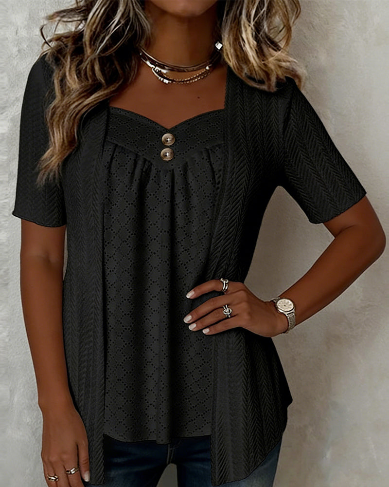 Grace | Patchwork Square-Neck Top