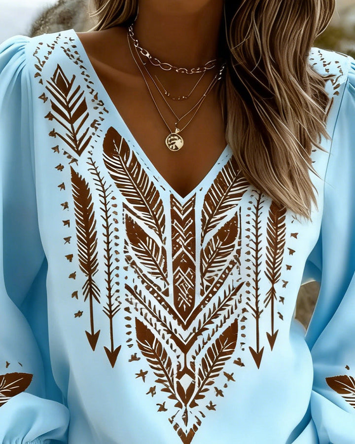 Grace | Puff Sleeve V-Neck Blouse