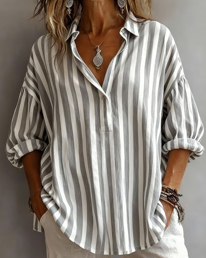 Grace | Striped Collared Shirt