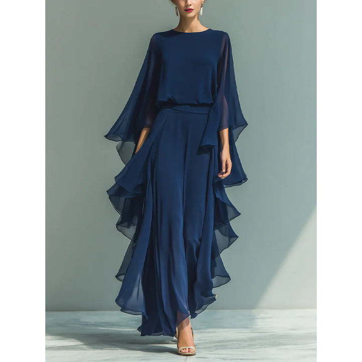 Avery | Chiffon Two-Piece Set with Ruffle Trim