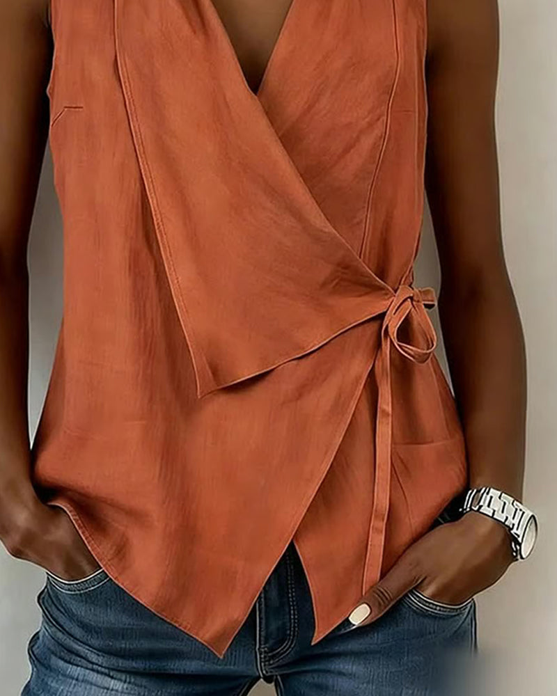 Riley | Crossover Linen Cotton Tank