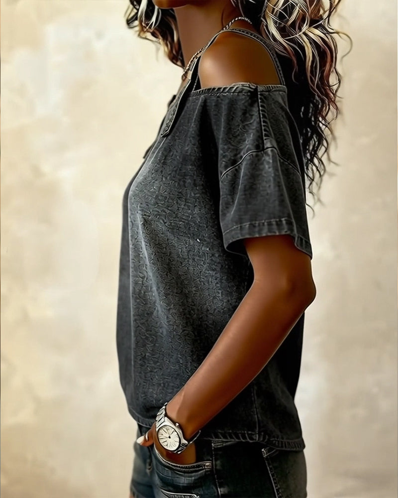 Avery | Off-Shoulder Denim Top