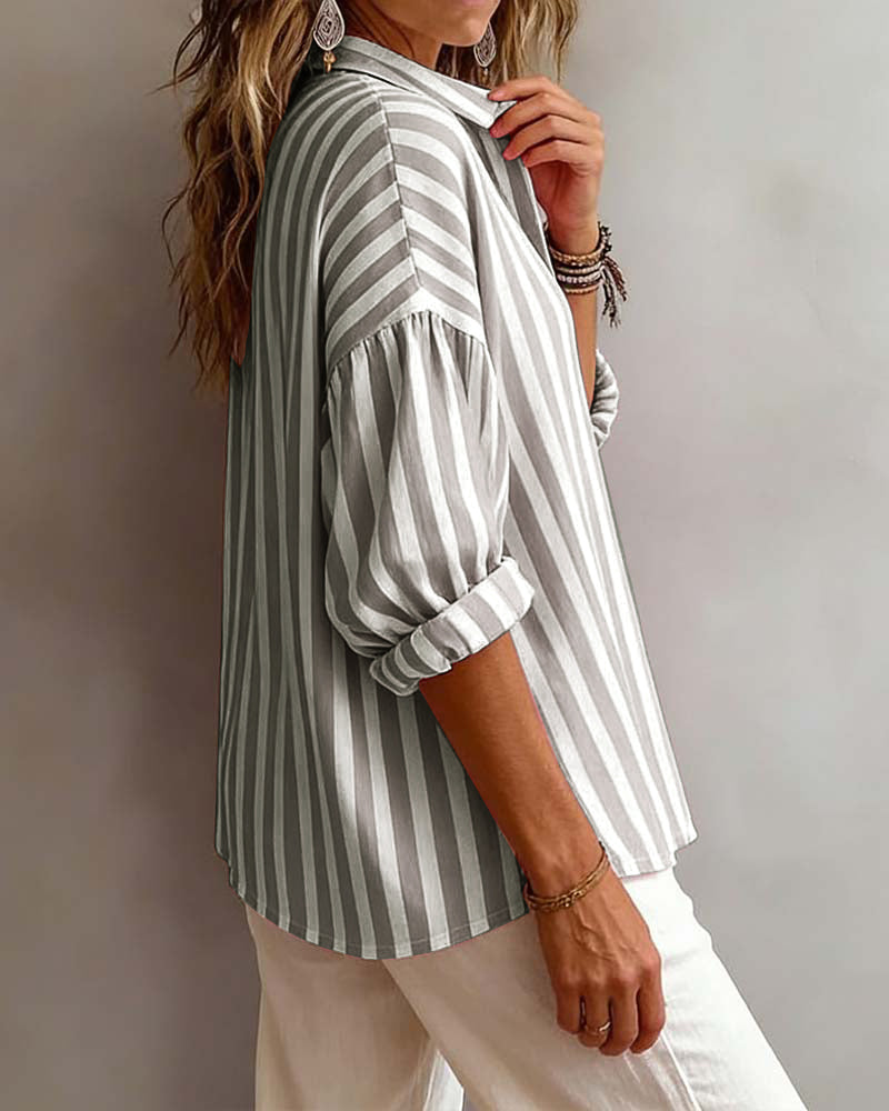 Grace | Striped Collared Shirt