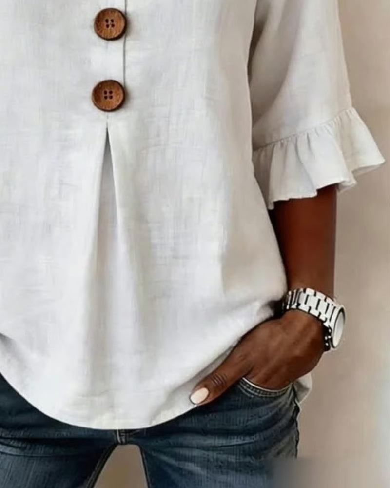 Grace | Cotton Linen Button-Up Shirt
