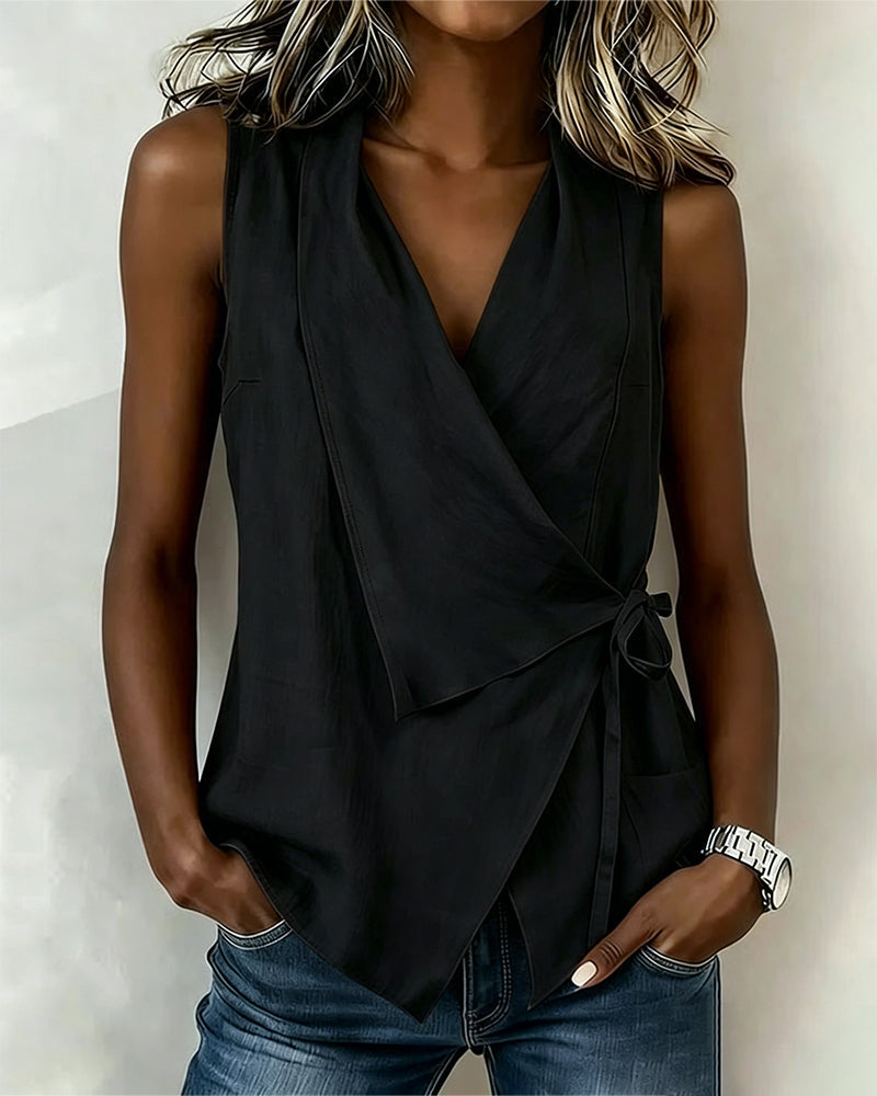 Riley | Crossover Linen Cotton Tank