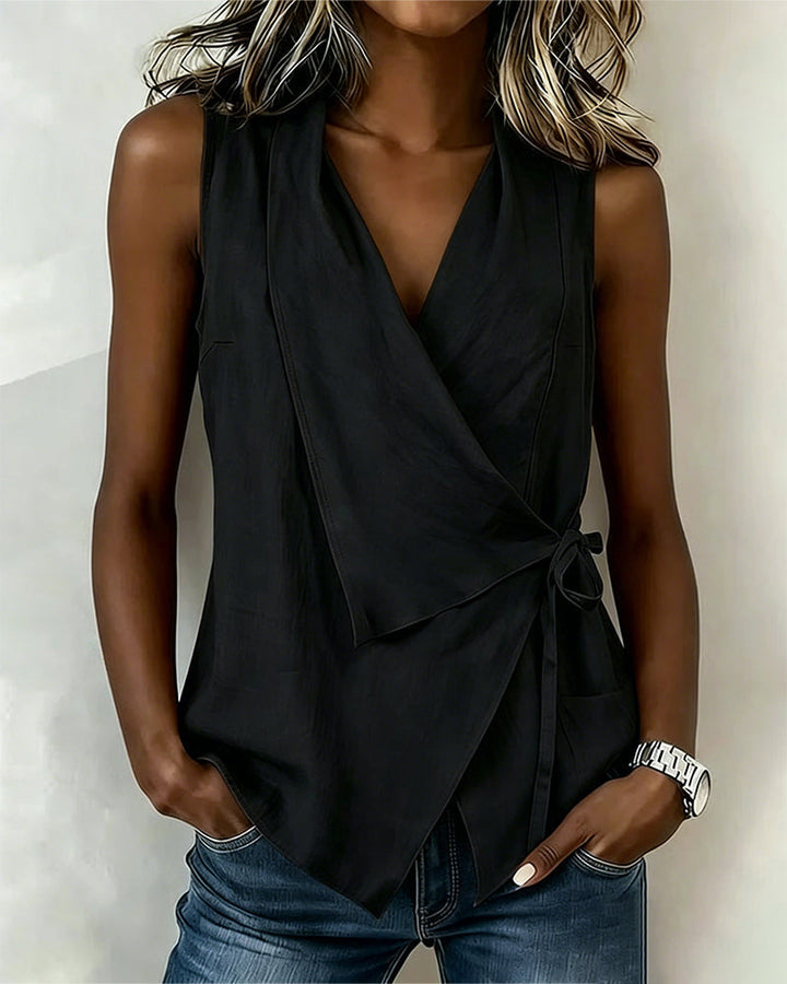 Riley | Crossover Linen Cotton Tank
