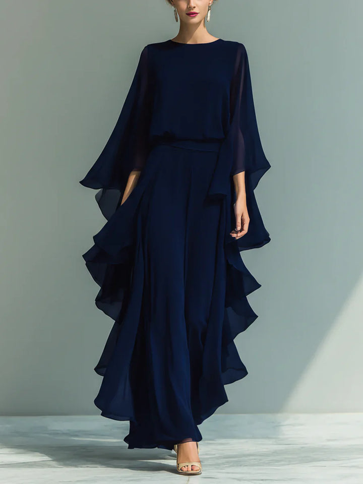 Avery | Chiffon Two-Piece Set with Ruffle Trim