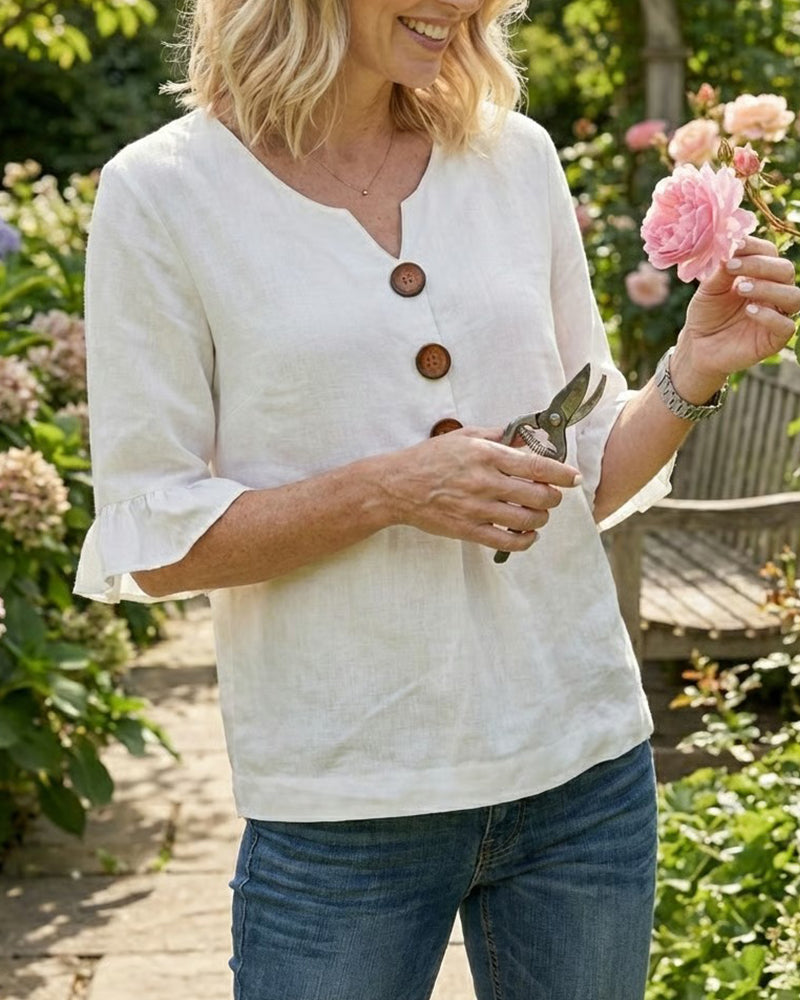 Grace | Cotton Linen Button-Up Shirt