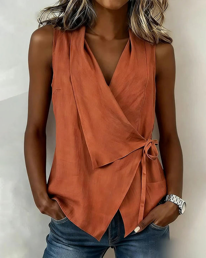 Riley | Crossover Linen Cotton Tank