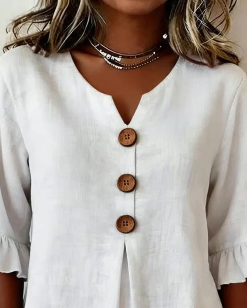 Grace | Cotton Linen Button-Up Shirt