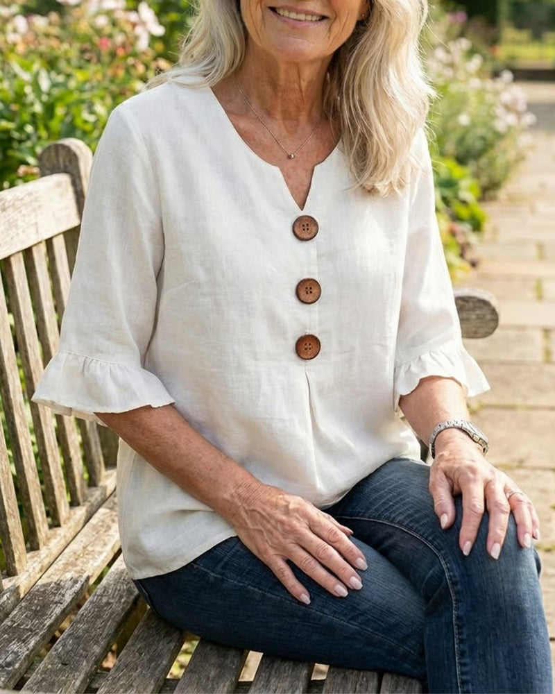 Grace | Cotton Linen Button-Up Shirt