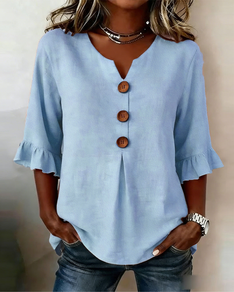 Grace | Cotton Linen Button-Up Shirt