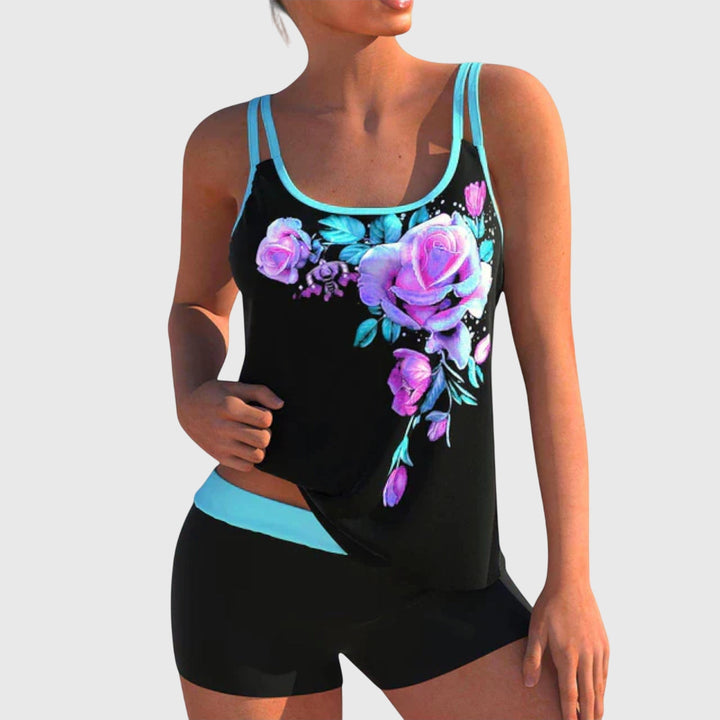 Claire | Floral Tankini with Shorts