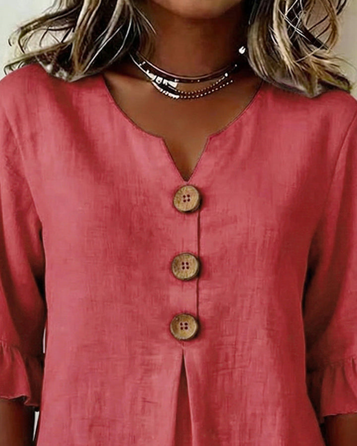 Grace | Cotton Linen Button-Up Shirt