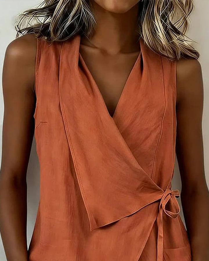 Riley | Crossover Linen Cotton Tank