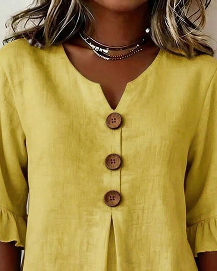 Grace | Cotton Linen Button-Up Shirt