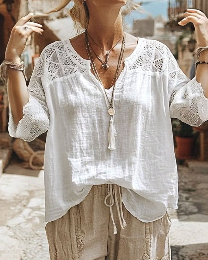 Avery | V-Neck Panel Blouse