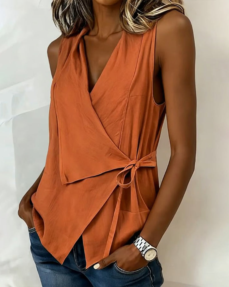 Riley | Crossover Linen Cotton Tank