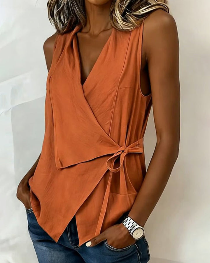 Riley | Crossover Linen Cotton Tank