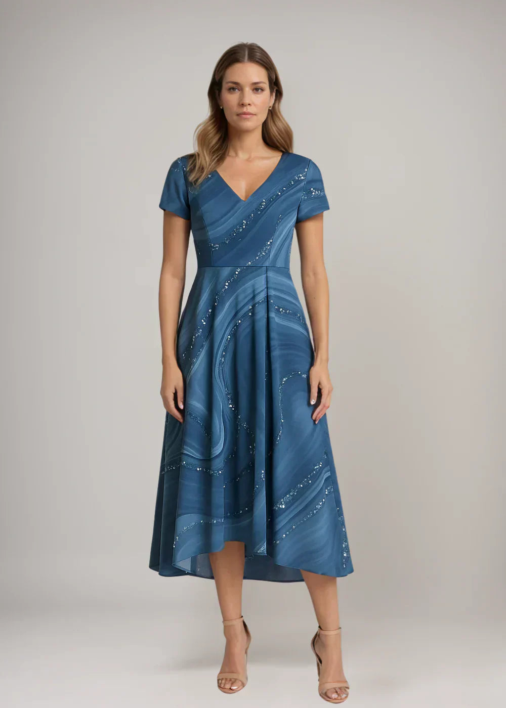 Fenella - Midi Dress with V-Neck
