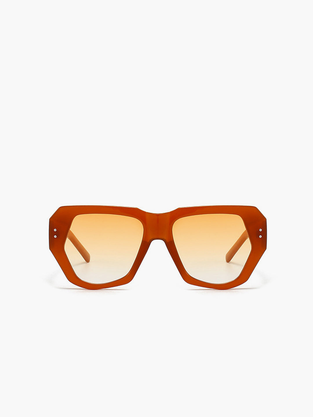 Sunglasses, light brown geometric oversized frame, acetate, women's