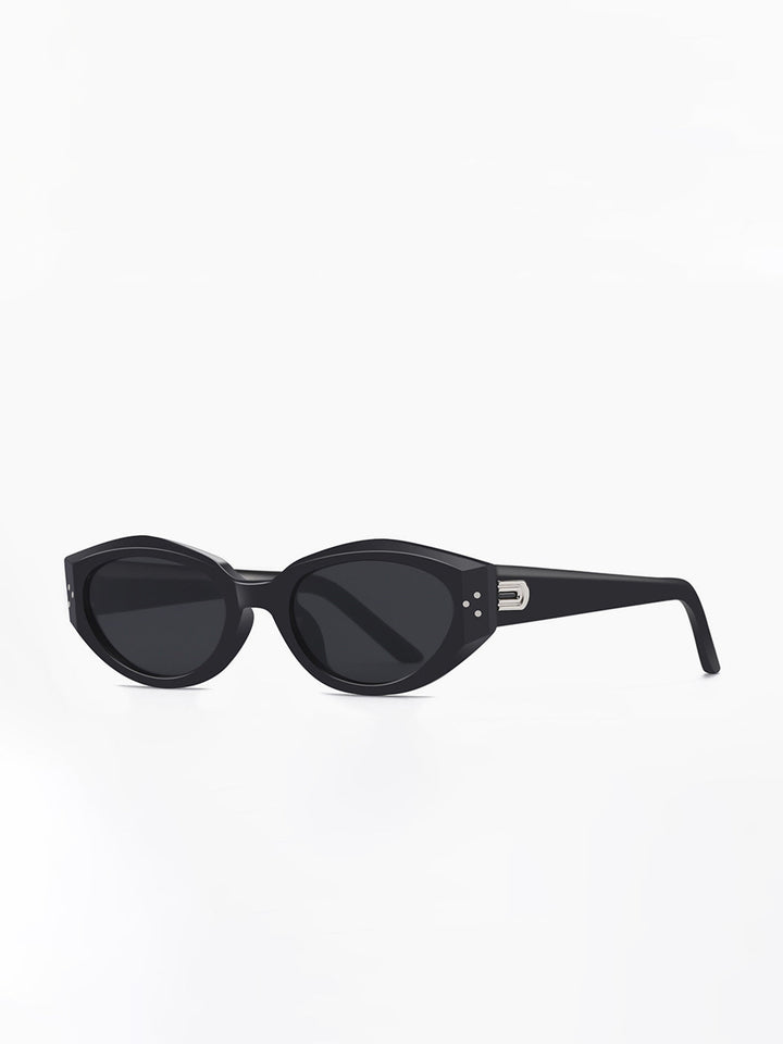 Sunglasses, cat-eye with silver hardware, acetate and metal, Women