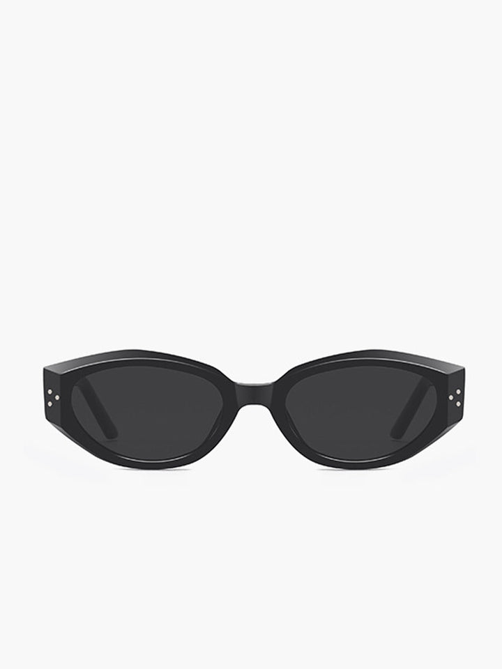 Sunglasses, cat-eye with silver hardware, acetate and metal, Women