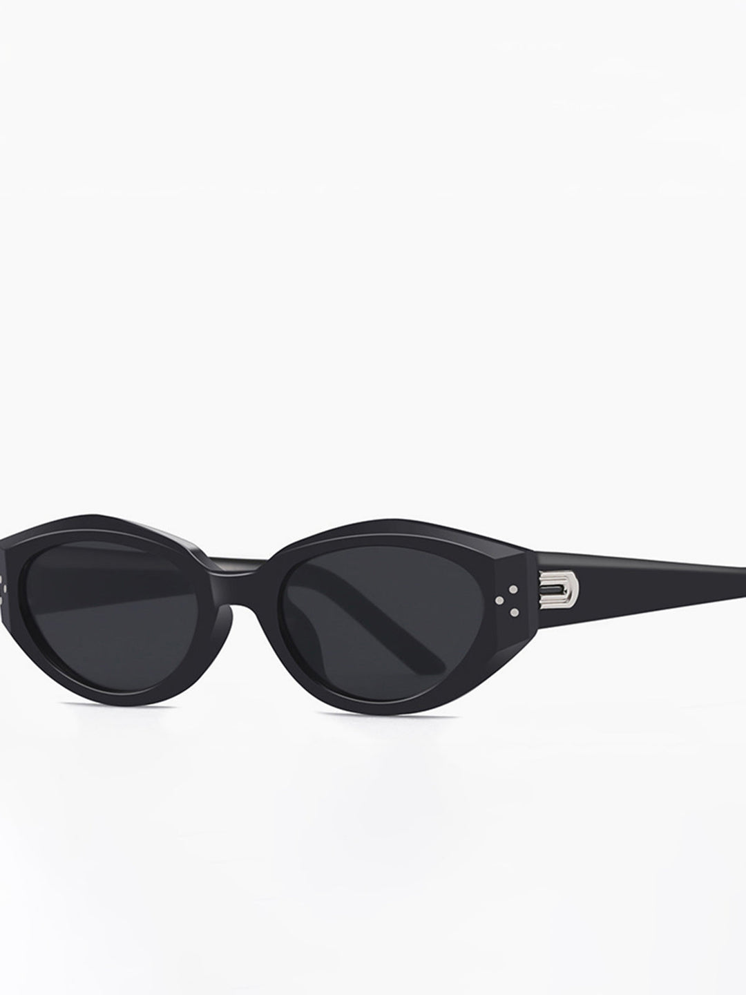 Sunglasses, cat-eye with silver hardware, acetate and metal, Women