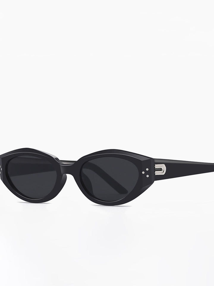 Sunglasses, cat-eye with silver hardware, acetate and metal, Women