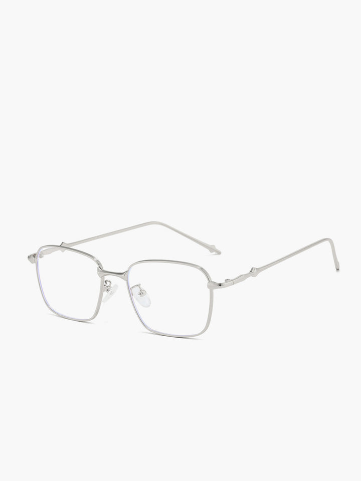 Brilliant, polished silver metal rectangular frame, Metal, Women's
