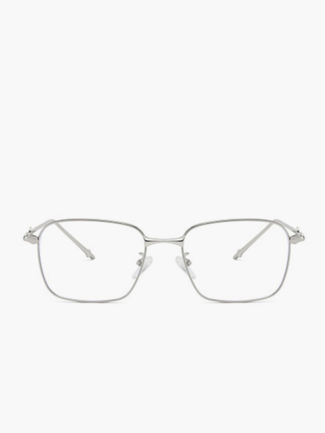 Brilliant, polished silver metal rectangular frame, Metal, Women's