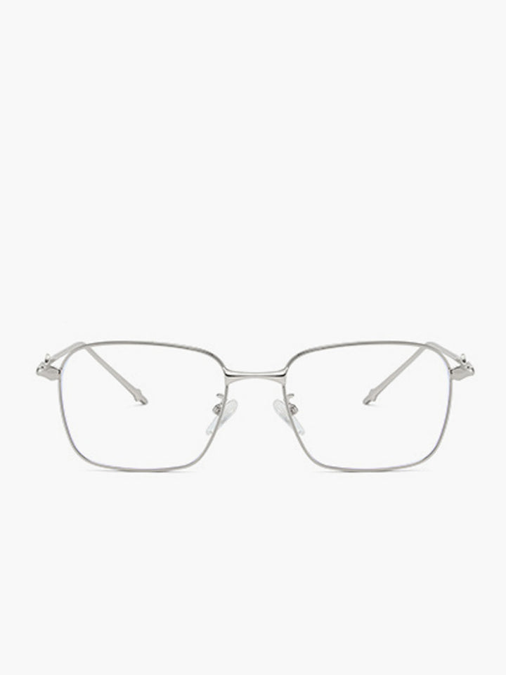 Brilliant, polished silver metal rectangular frame, Metal, Women's