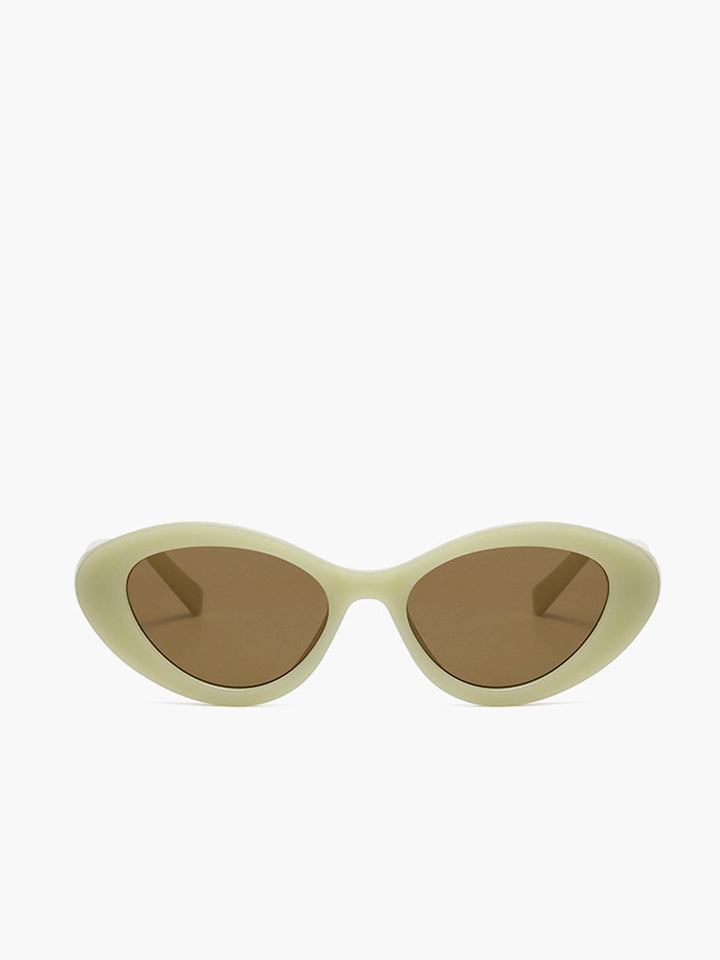 Sunglasses, oval cat eye silhouette in apricot, plastic, ladies