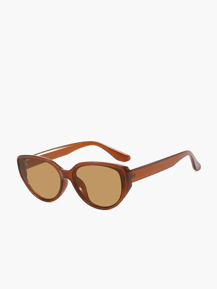 Sunglasses, amber cat-eye frame, plastic, brown, Women